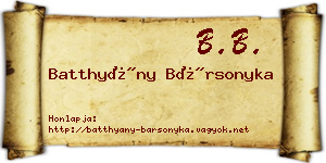 Batthyány Bársonyka névjegykártya